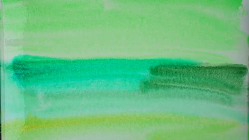 Green Watercolor Paint Brushed on White Background