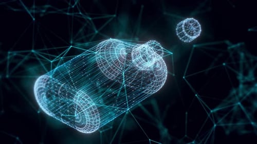 Water Can Hologram Close Up 4k