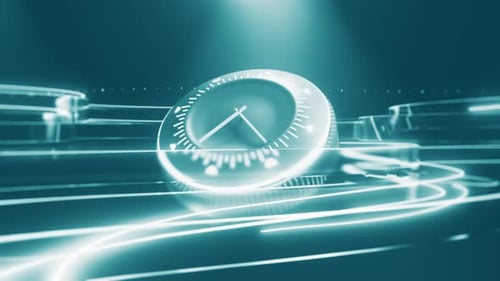 Digitale abstrakte Technologie Stempeluhr Hintergrund Weiß