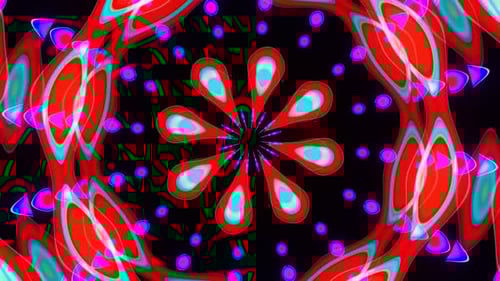 Bright neon pulsation of multi-colored rays 02