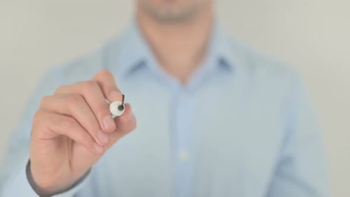 Adult Writes Dispute on Clear Surface Close Up