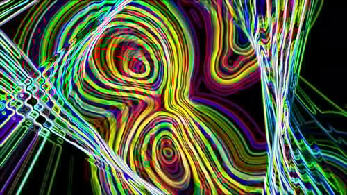 Colorful rotation contour stroke line animation