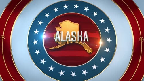Alaska United States of America State Map with Flag 4K