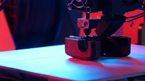 Close Up of Three-Dimensional Printer at Work