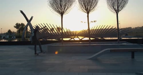 Three Skaters Are Doing Tricks at the Park, Amazing Skateboarding