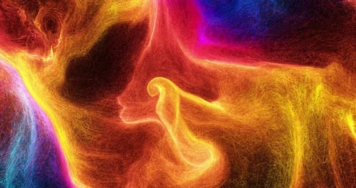 Vibrant Abstract Glowing Particles Swirling Motion Background