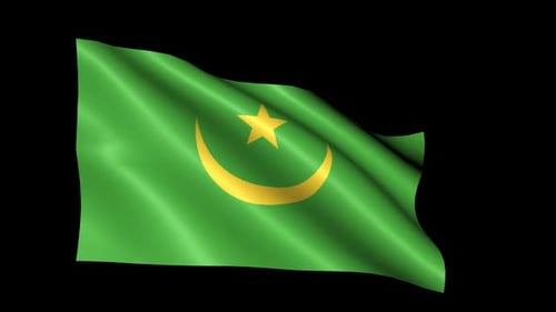 Mauritania National Flag Waving Animation