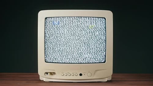 Retro Television with Static on Screen