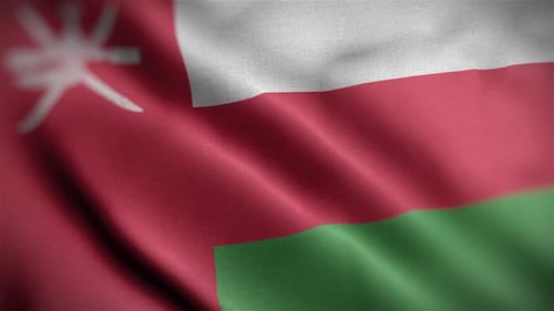 Realistic Oman National Flag Waving Fabric Animation
