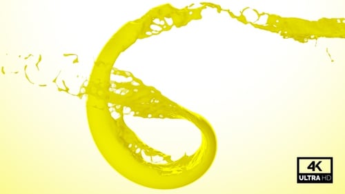 Dynamic Fluid Yellow Paint Splash Animation Reveal