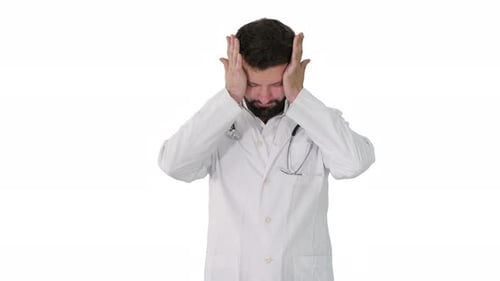 Exhausted Doctor Rubbing Eyes and Face
