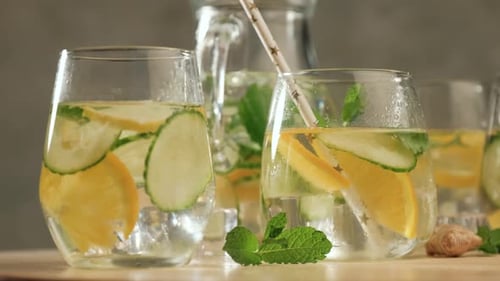 Refreshing Lemon Cucumber Water with Mint