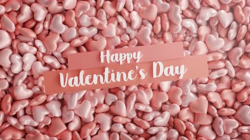Falling Pink Hearts Valentine's Day Title Animation