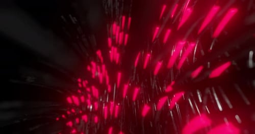 Abstract Red Glowing Wire Tunnel Animation