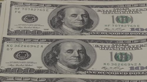 Close Up of American One Hundred Dollar Bills