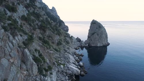 Fantastic big rocks and calm ocean