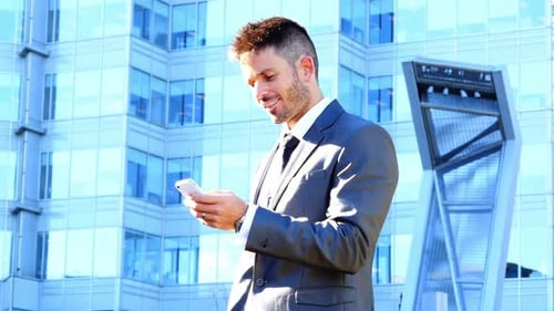 Businessman using mobile phone