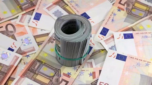 Money Mix: Dollars and Euros Close Up