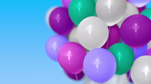 Colorful Party Balloons Gently Floating Up for Celebrations