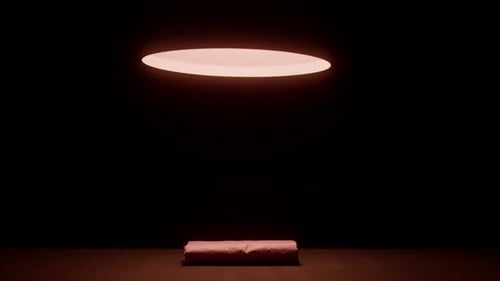 Rolled Pink Towel Minimalist Abstract Still Life