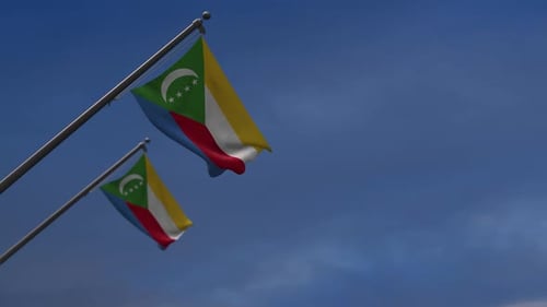 Comoros Flags In The Blue Sky - 2K