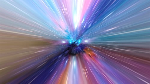 Abstract Futuristic Warp Speed Tunnel Light Ray Background