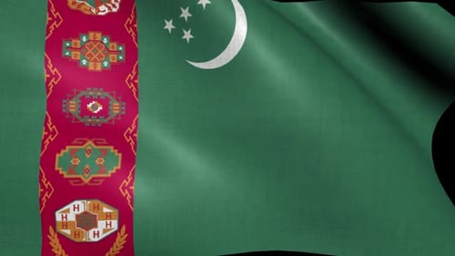 Realistic Waving Turkmenistan National Flag Loop