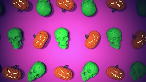 Flying In Skulls On Floor Stone Retro 90s HD