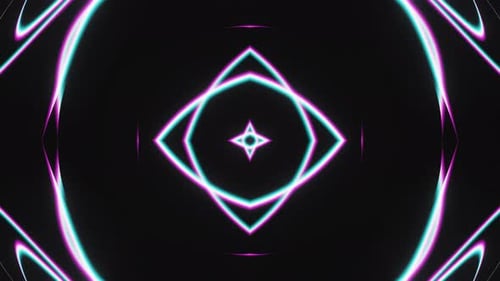 Rombs and Ovals Abstrakte blinkende blaue und lila LED-Neon-Vj-Loop-Animation