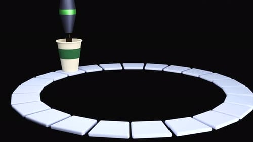Abstract Automatic Machine Preparing Coffee