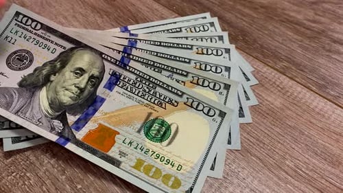 Money. USD bills. Close up. 4K
