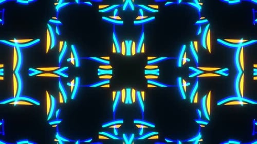 Glowing Neon Geometric Kaleidoscope Loop
