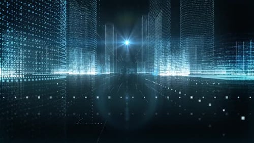 Skyscrapers Digital City Tech Word Short Selling