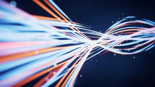 Flowing curves with glowing neon lines