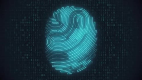 Biometric Fingerprint and Binary Code Technology Background
