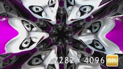Abstract Psychedelic Joker Faces Infinite Loop Background