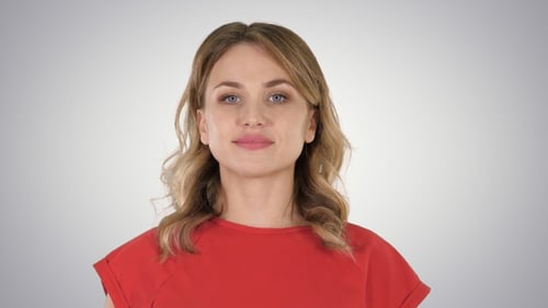 Woman in Red Top Close Up Portrait