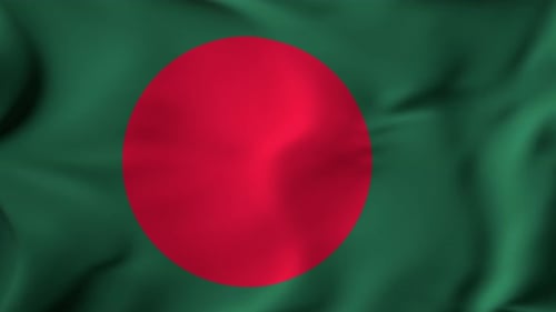 Waving Flag of Bangladesh with Realistic Fabric Animation