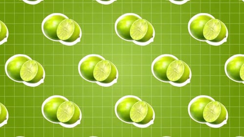 Green Lime Lemon Fruit Food Background Animation