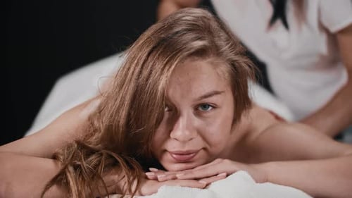 Woman Receiving Massage, Wellness and Relaxation