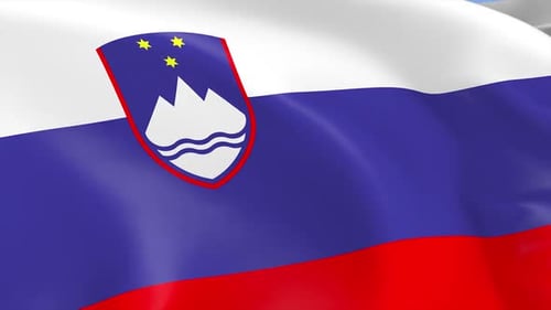 Slovenia National Flag Waving Seamless Loop