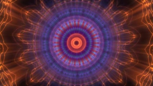 Abstract Psychedelic Glowing Neon Kaleidoscope Loop Background