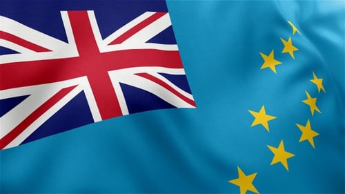Waving Tuvalu National Flag Animated Background