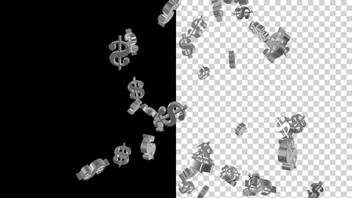 Flying Currency Dollar Symbols V7 4K