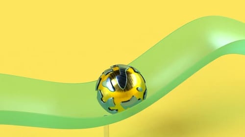 Metal Ball Sliding 3d Cover Design Modern Minimal Concept Lovable Elements Intro Able to Loop