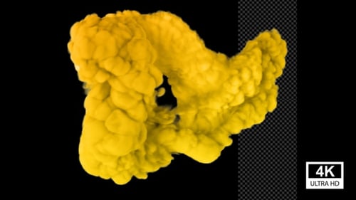 Abstract Yellow Fluid Smoke Element Transition