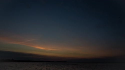 Sunrise By The Shore Of A Wide River, Timelapse, 4k