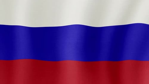 Realistic Waving Russian Flag Loop Background Animation