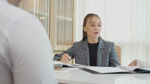 Young executive or boss interview business man in the office, recruitment for job.