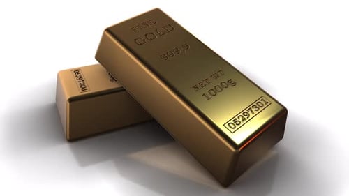 The Gold Ingots In White Background Hd